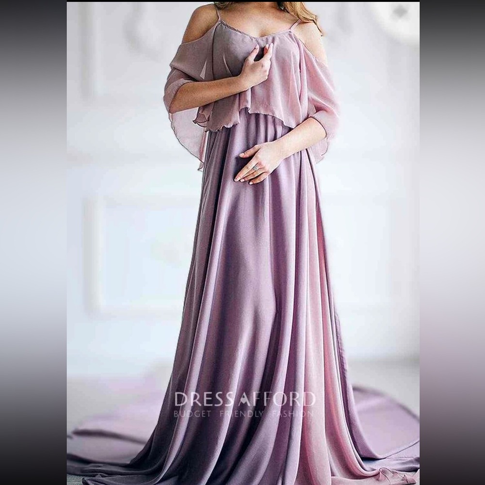 Chic Dusty Rose Off-Shoulder Maxi Dress Plus Size Mother of The Bride Gown
